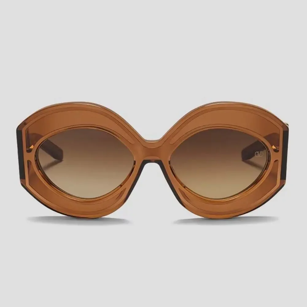 New! Valentino V SOUL II VLS 128B Chic Brown Sunglasses, Authentic